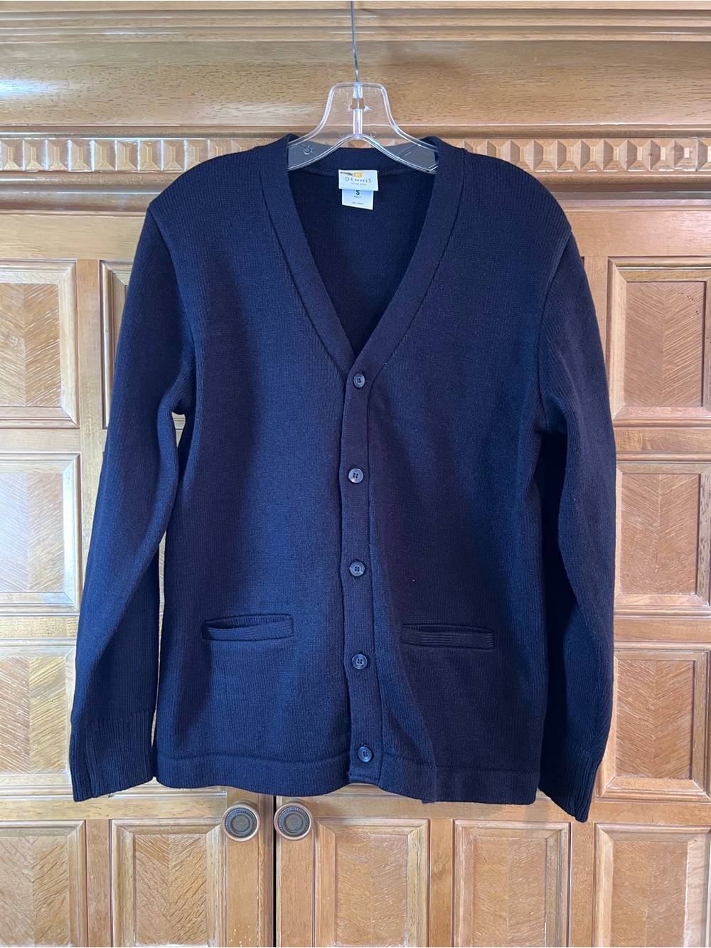 Dennis Classic Men's Navy V-Neck Button Cardigan Small